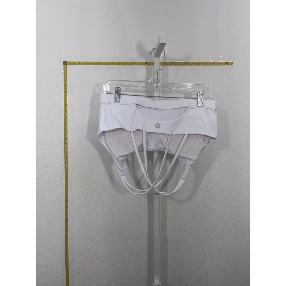 Running Girl White Strappy Back Mesh Lined Sports Bra XL Yoga Gym Activewear